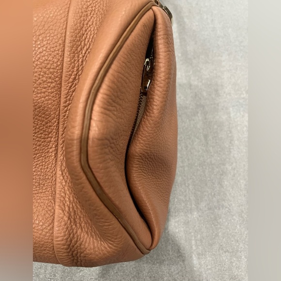 ALEXANDER WANG Soft Pebbled Lambskin Rocco Tan Pale Shoulder Handbag Gold Accent - Picture 4 of 13